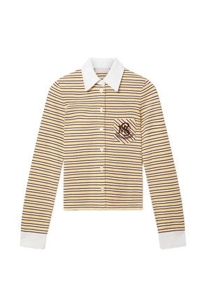 Stella McCartney striped logo-embroidered shirt - Yellow