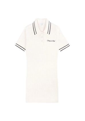Sporty & Rich cable-knit polo-collar mini dress - Neutrals