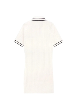 Sporty & Rich cable-knit polo-collar mini dress - Neutrals