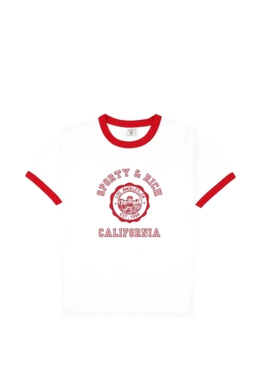Sporty & Rich logo-print ringer T-shirt - White