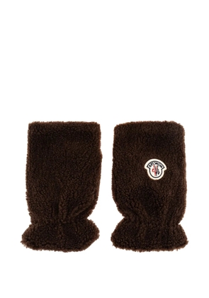 Moncler logo-patch gloves - Brown