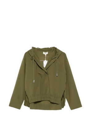 PSOPHIA drawstring-hood elasticated-hem hoodie - Green