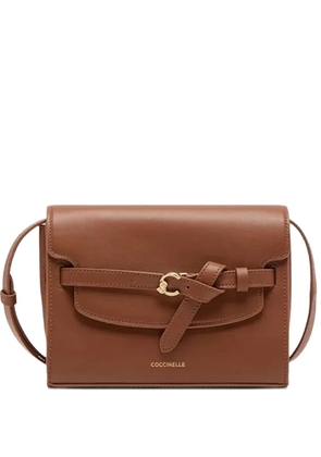 Coccinelle leather belt-buckle shoulder bag - Brown