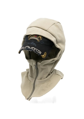 Martine Rose Cut Peak hooded balaclava - Green