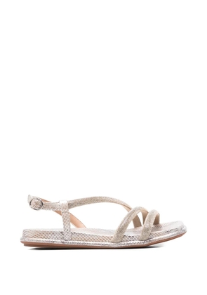 ALMA EN PENA crystal-embellished snakeskin-effect sandals - Silver