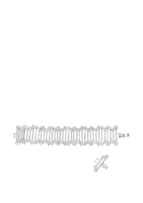 HZMER JEWELLERY crystal-embellished bar-link bracelet - Silver