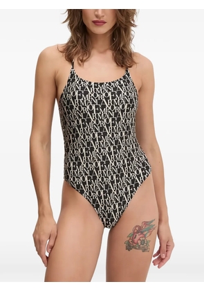 Emporio Armani logo-print swimsuit - Black
