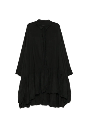 Rundholz crinkled asymmetric-hem dress - Black