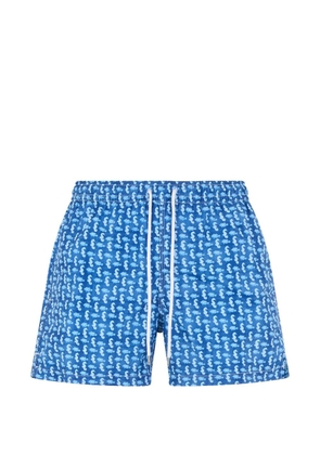 Fedeli marine-pattern swim shorts - Blue