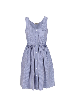 Miu Miu striped sleeveless mini dress - Blue