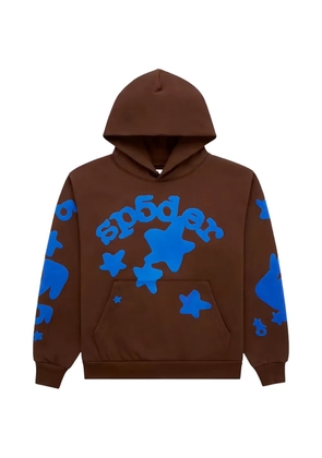 SP5DER Beluga graphic-print hoodie - Brown