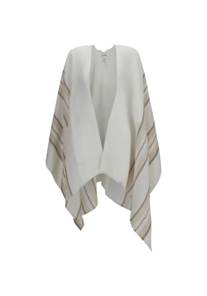 Brunello Cucinelli sequin-embellished striped poncho - Neutrals
