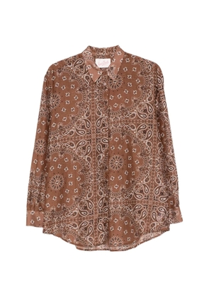 MC2 Saint Barth bandana-print long-sleeve cotton shirt - Brown
