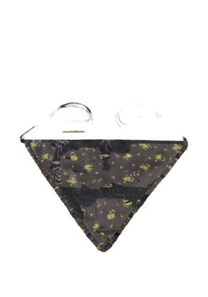 GANNI floral-print ruffled scarf - Yellow