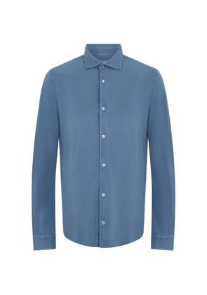 Fedeli long-sleeve button-fastening shirt - Blue
