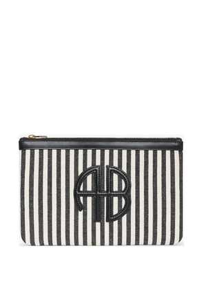 ANINE BING Lili pouch - white and black stripe