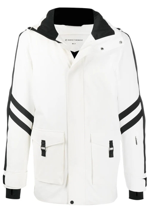 Perfect Moment side stripe detail hooded jacket - White