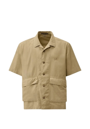 C.P. Company logo-embroidered flap-pocket shirt - Neutrals