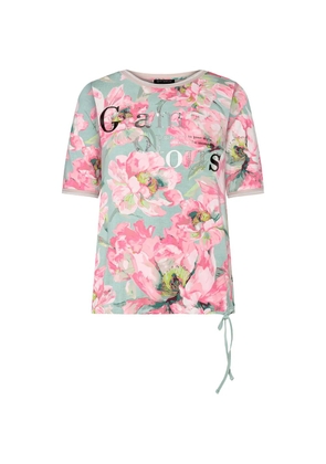 Betty Barclay floral-print drawstring-hem T-shirt - Blue