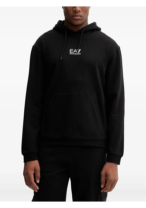 Ea7 Emporio Armani graphic-print drawstring hoodie - Black