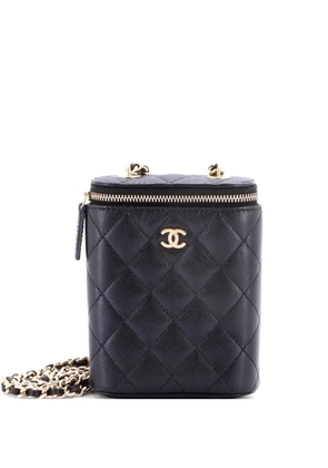 CHANEL Pre-Owned Vertical Classic Vanity Case with Chain Quilted Caviar Small shoulder bag - Black