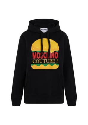 Moschino hamburger-print drawstring hoodie - Black