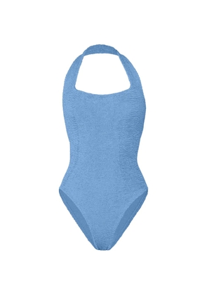Hunza G Sandy crinkle-effect swimsuit - Blue