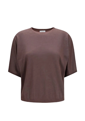 Brunello Cucinelli metallic-effect short-sleeve sweater - Brown