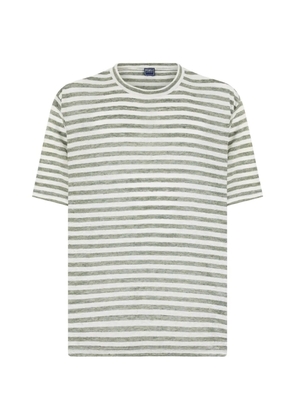 Fedeli striped linen T-shirt - Green