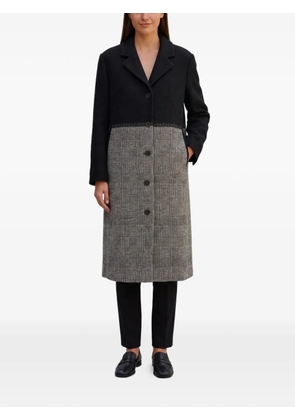 Jil Sander Pre-Owned Glen-check single-breasted coat - Black
