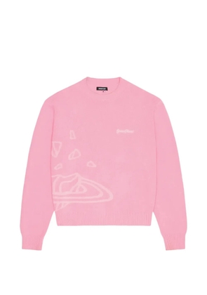 BROKEN PLANET logo-embroidered intarsia-knit sweater - Pink