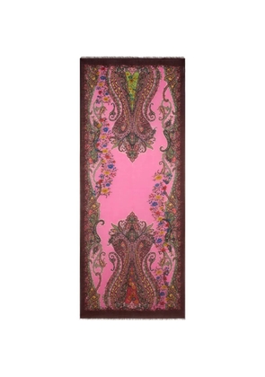ETRO printed cashmere scarf - Pink