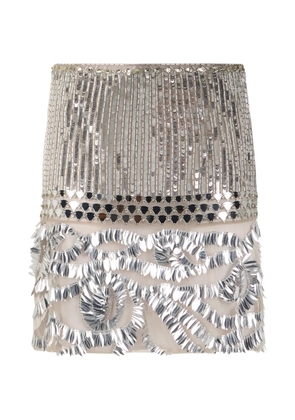 Alberta Ferretti sequin-embellished mini skirt - Silver