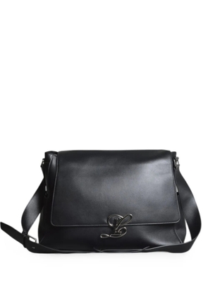 LUAR Luna logo-plaque foldover shoulder bag - Black