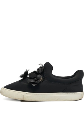 Tory Burch pre-owned Floral Applique Sneakers - Black