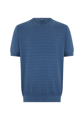 Fedeli diamond-knit T-shirt - Blue