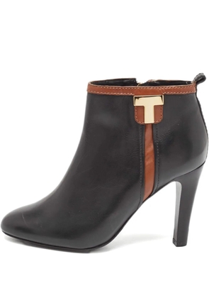 Tory Burch 85mm Double T leather ankle boots - Black