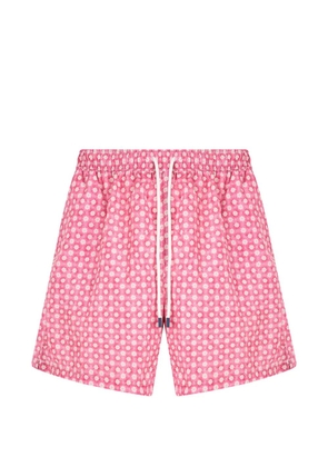 Fedeli geometric-pattern drawstring swim shorts - Pink