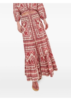 Cara Cara Emilia Hudson Scarf Egret tiered skirt