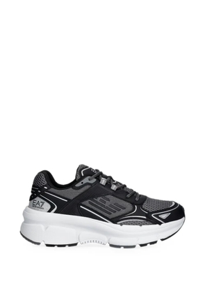 Ea7 Emporio Armani logo-print mesh sneakers - Black