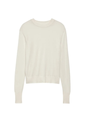 Another Tomorrow fine-knit long-sleeve top - White