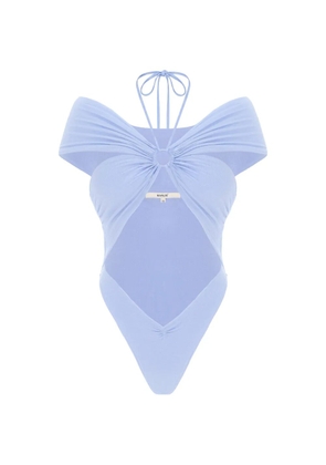 MANURÍ Eleni cut-out off-shoulder bodysuit - Blue