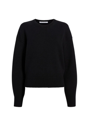 Another Tomorrow crew-neck dropped-shoulder sweater - Black
