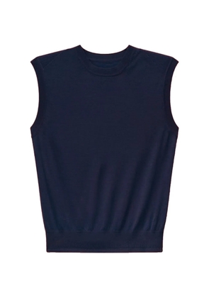 Another Tomorrow fine-knit sleeveless top - Blue