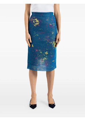 Bielo translucent jacquard midi skirt - Blue