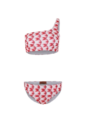 Missoni one-shoulder zigzag bikini - White