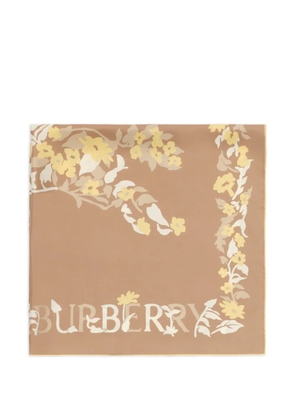 Burberry floral EKD silk scarf - Neutrals