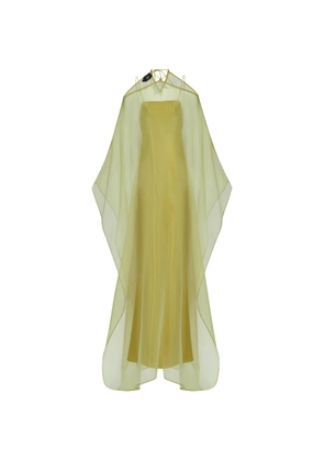 Taller Marmo sheer-overlay maxi dress - Yellow
