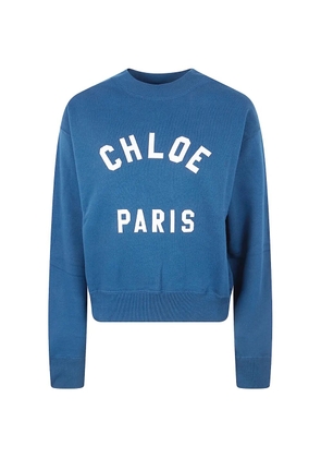 Chloé patch-appliqué turtleneck sweatshirt - Blue