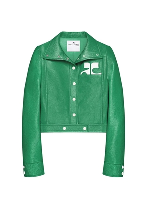 Courrèges vinyl-effect cropped jacket - Green